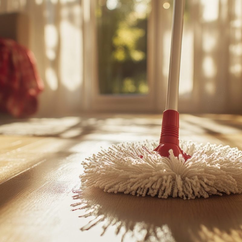 Mop on Wood Floor
